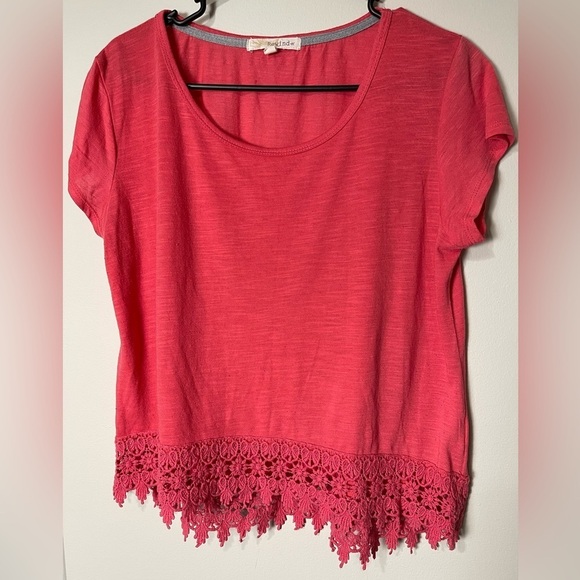 Rewind Tops - Rewind Coral Short Sleeve Women's Blouse